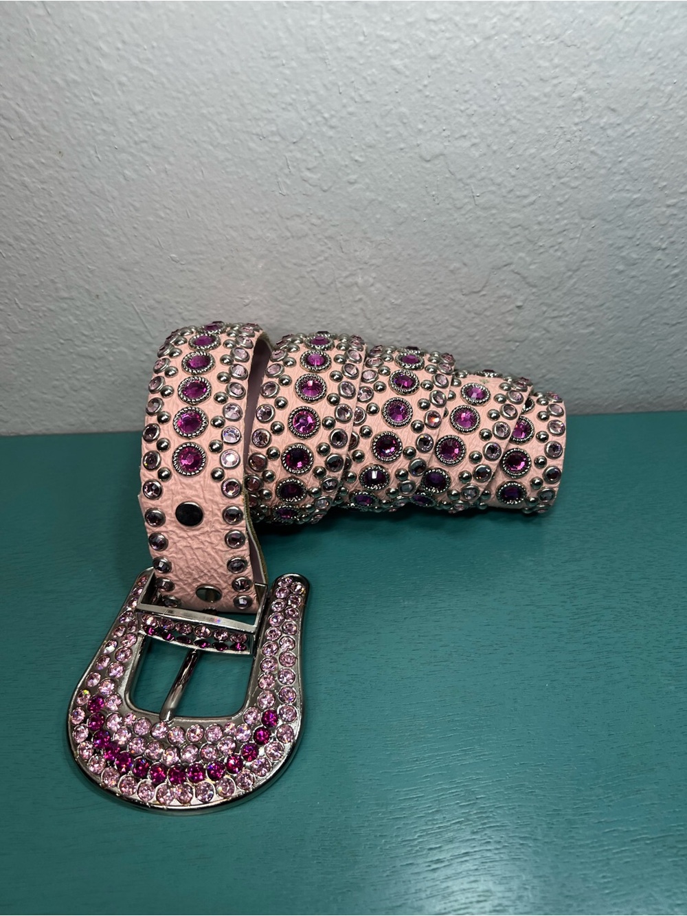 Kippy’s Pink Swarovski Belt with Silver Crystal Buckle - Picture 3 of 9